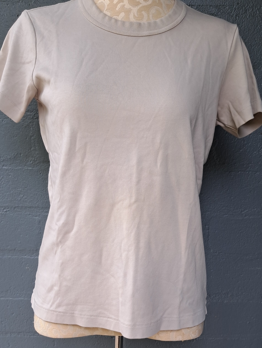 Uniqlo Women's Crewneck Tee in Light Beige